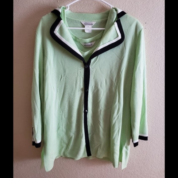 Misook Sweaters - Misook 2pc Green Button Cardigan Sweater Large